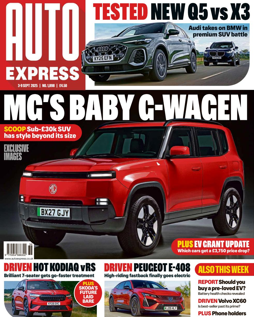 Collection of auto magazine covers featuring SUVs and performance cars displayed in a horizontal layout.