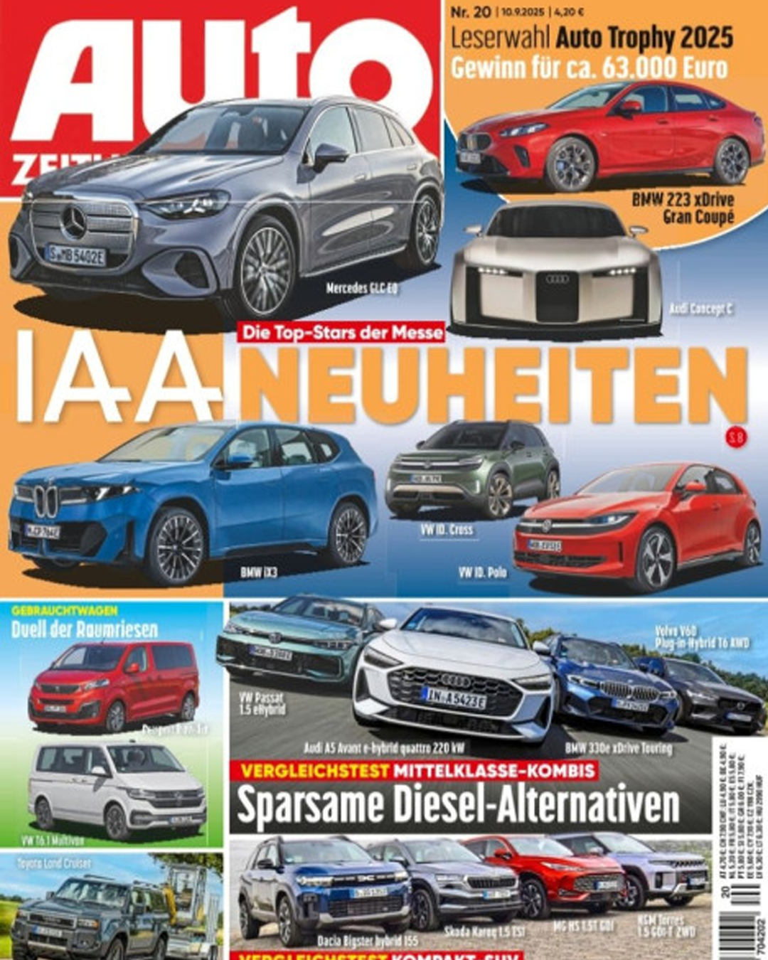 A collage of various car magazine covers featuring multiple vehicle models including SUVs, sedans and sports cars.