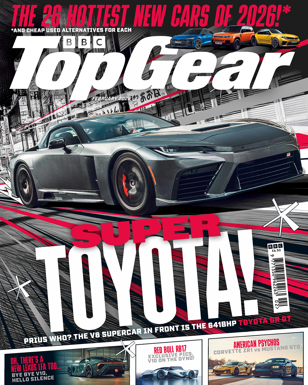 Collection of Top Gear magazine covers featuring various performance cars and racing vehicles in dynamic layouts.