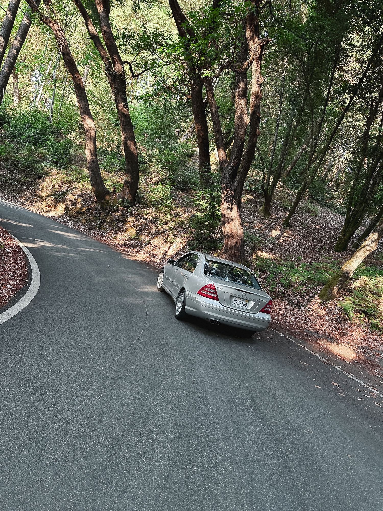 2004 c32 AMG in the mountains of Santa Cruz, Californai.