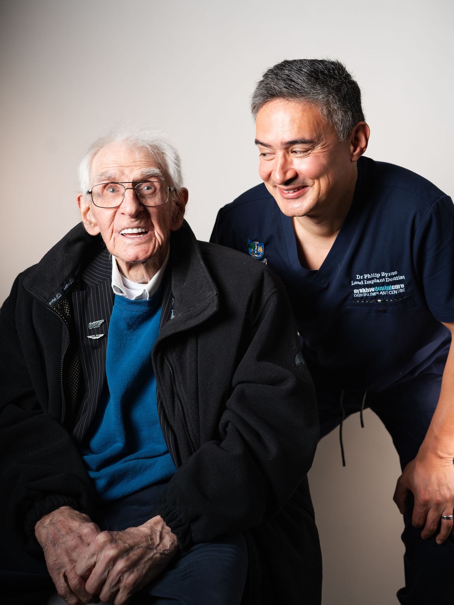 Phil and Mr Bateman at Erskine Dental Care.