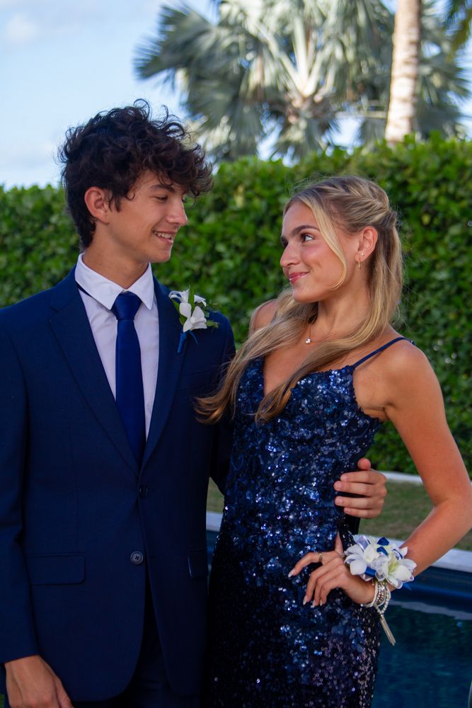 Palm Beach Gardens prom couple portrait by the water