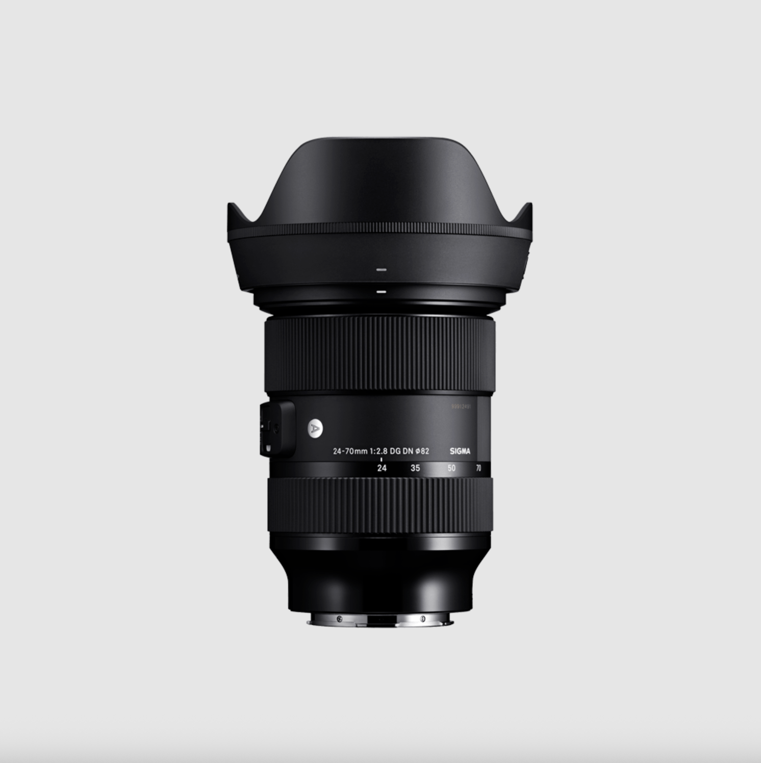 Various photography lenses arranged in horizontal display on light background.