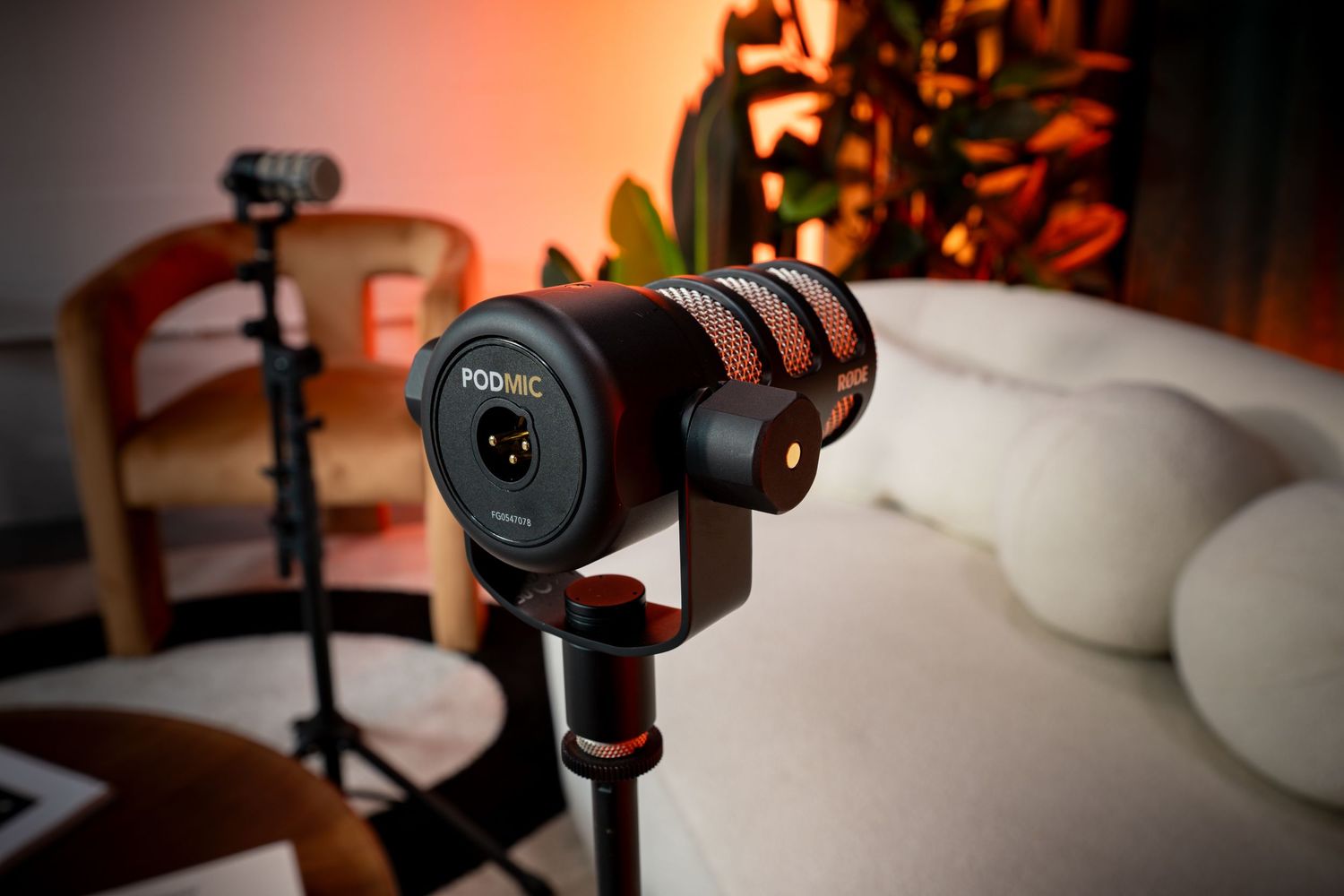 Studio microphone setup in Miami for podcast recording, voice capture, and professional audio content.
