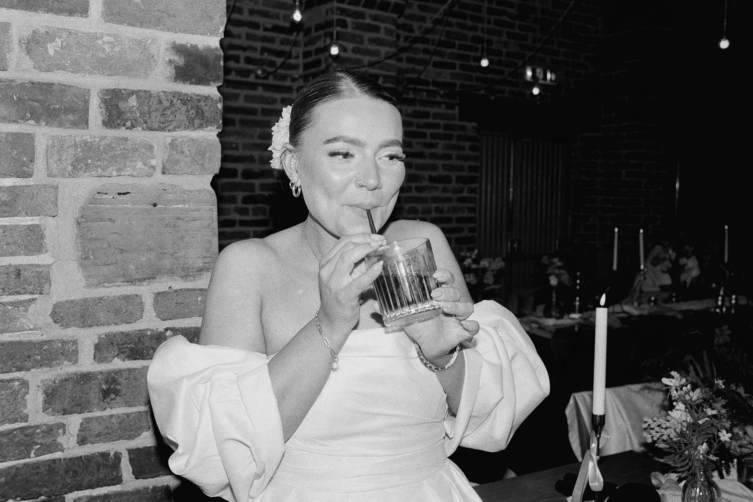 35mm analogue film black and white wedding photograph