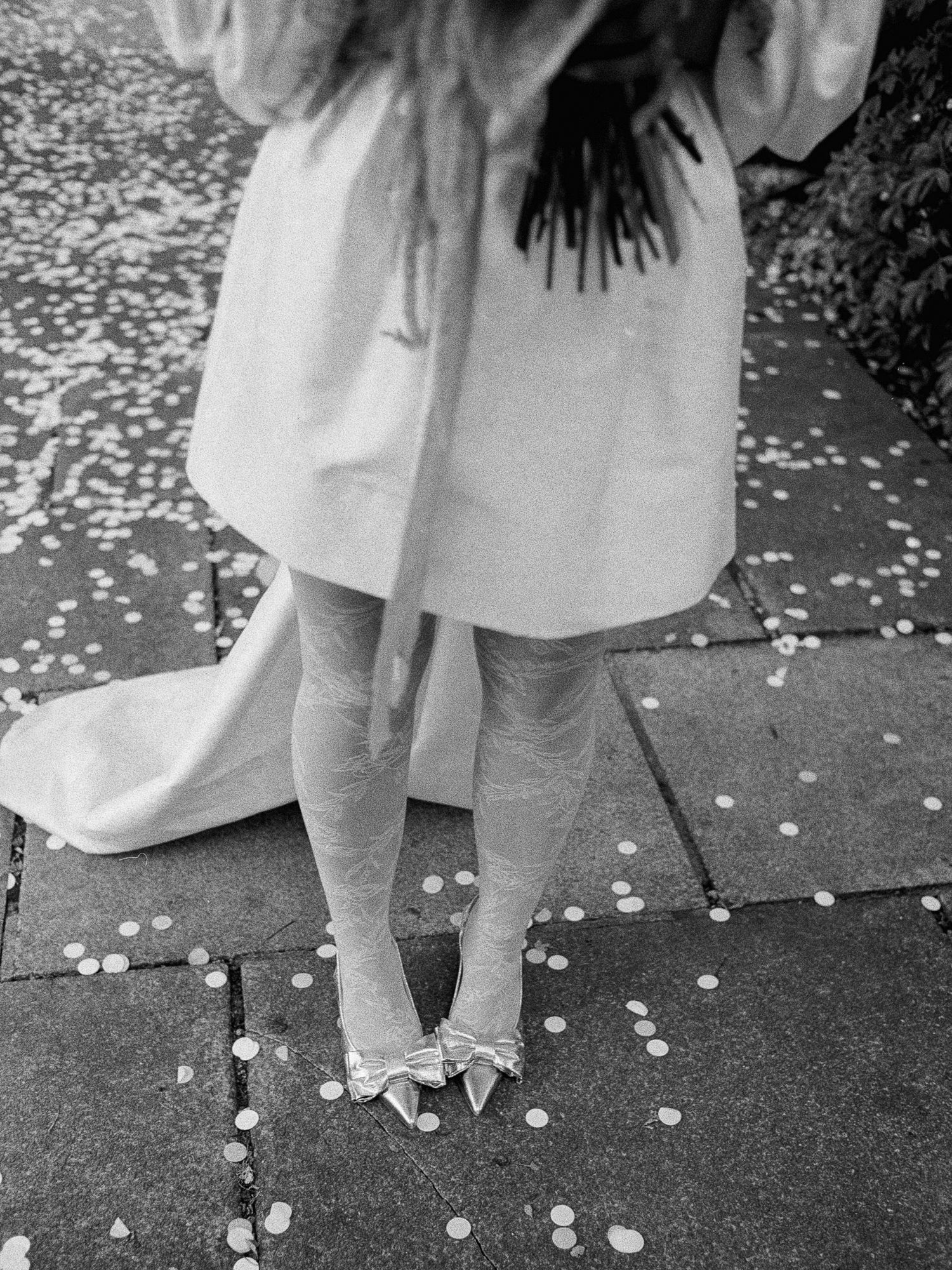 35mm analogue film black and white wedding photograph