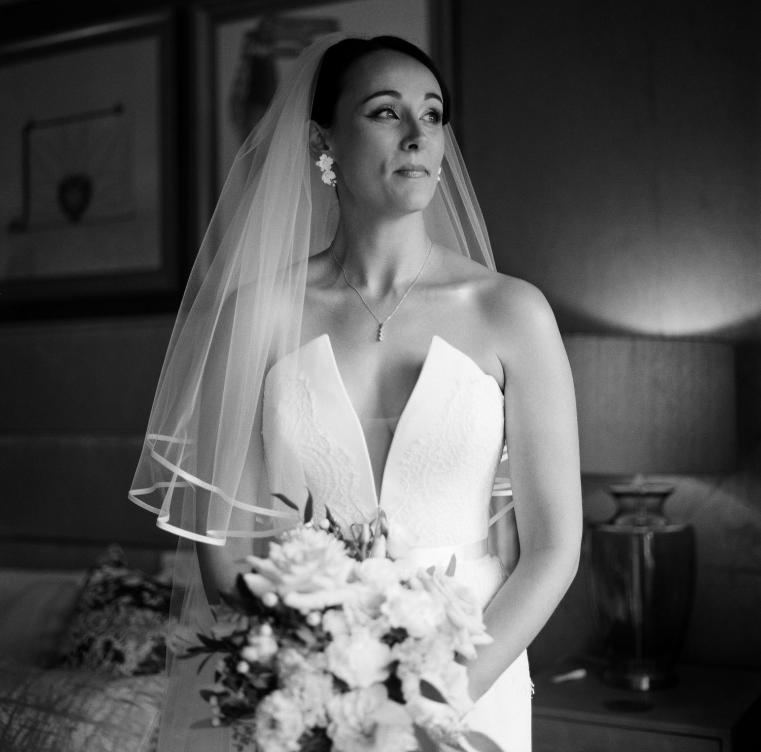Medium Format black and white film wedding photograph