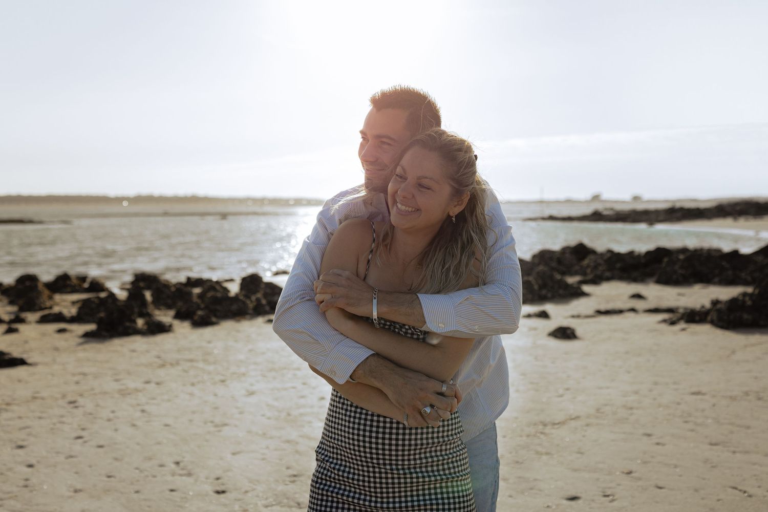 shooting couple à la plage