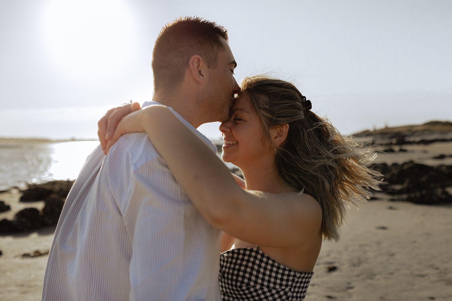 shooting couple à la plage