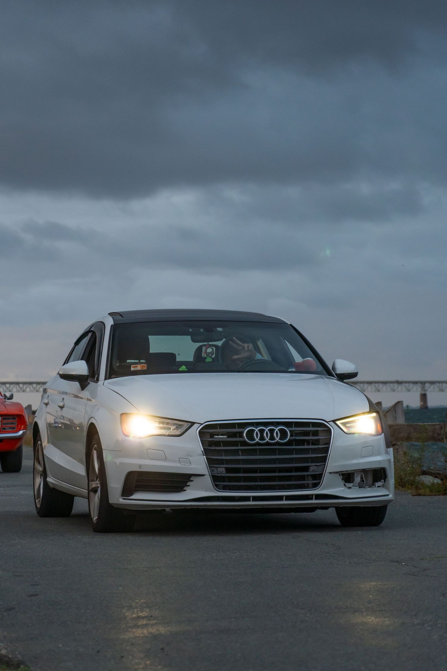 Audi a4 on a cloudy day