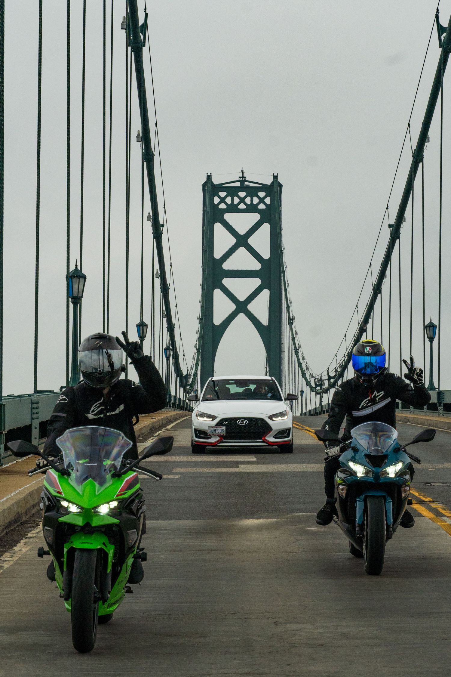 Friends cruising together on the Highway