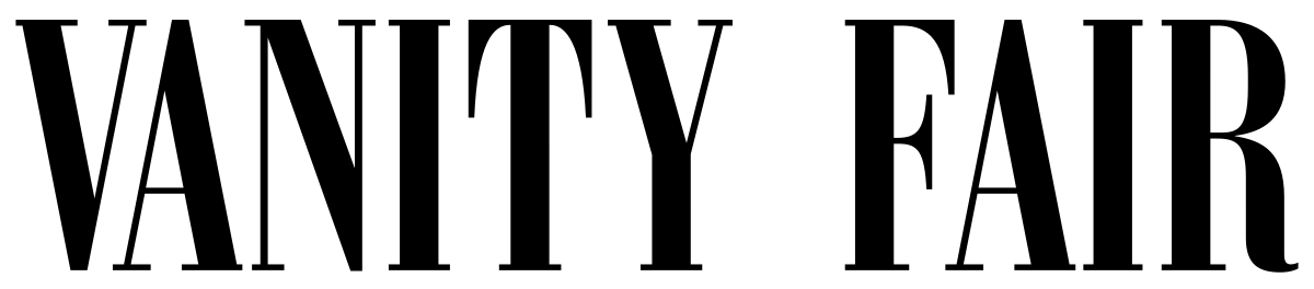The black and white Vanity Fair magazine logo in bold uppercase letters against a white background.