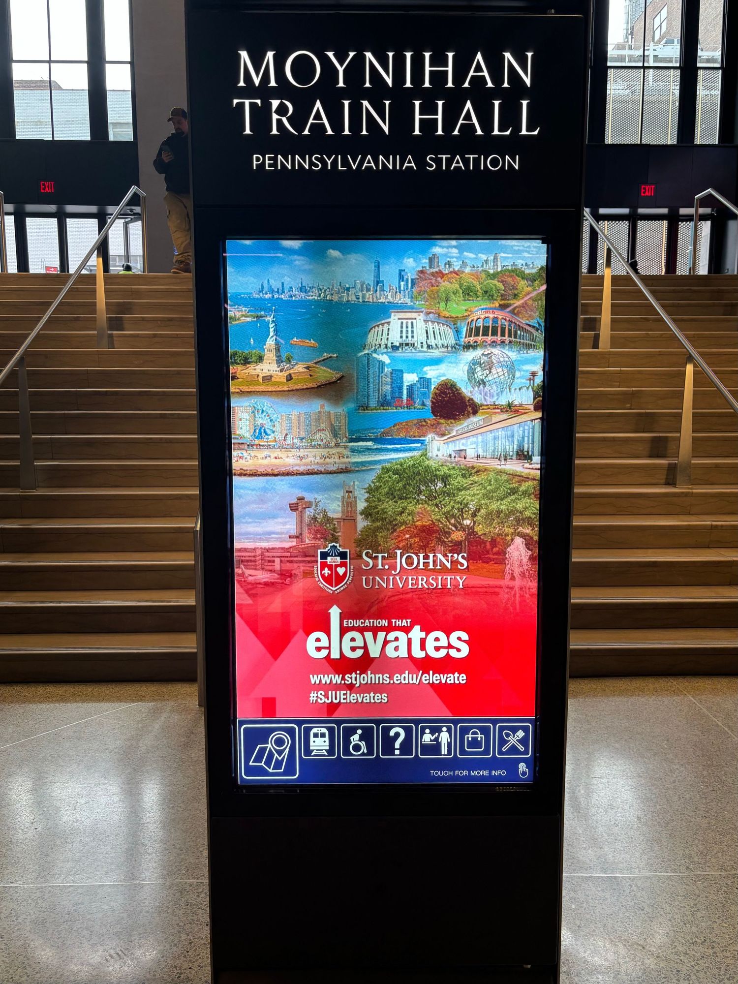 St. John's University campaign in Moynihan Train Hall