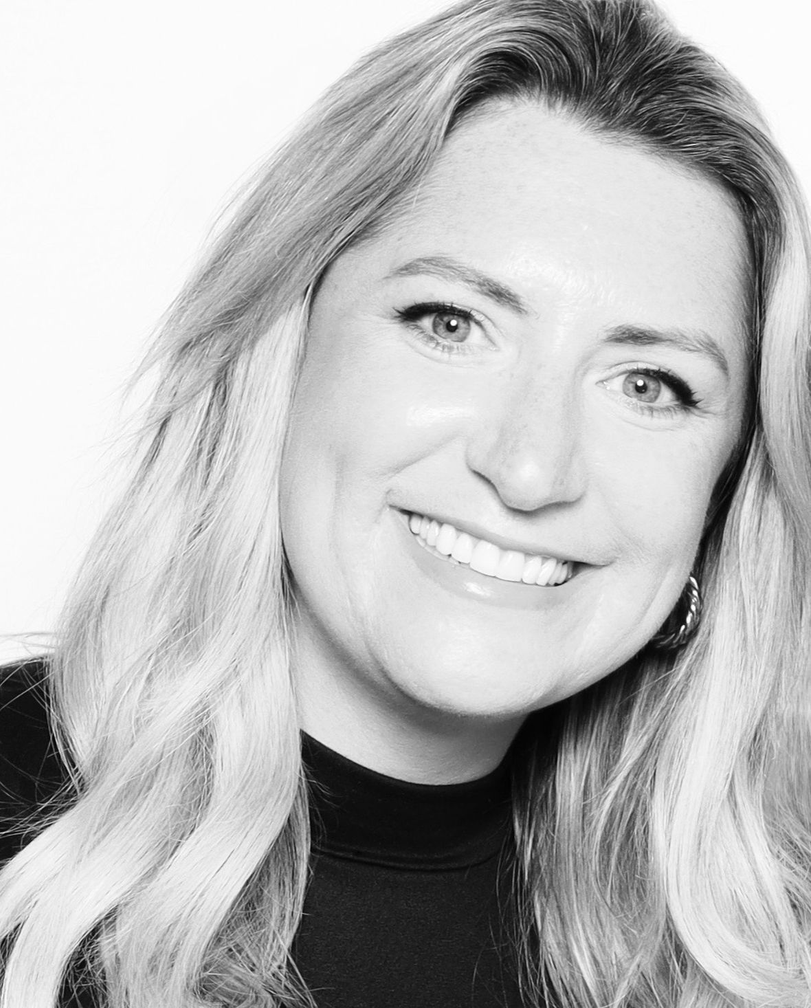 A series of black and white headshots against a white background.