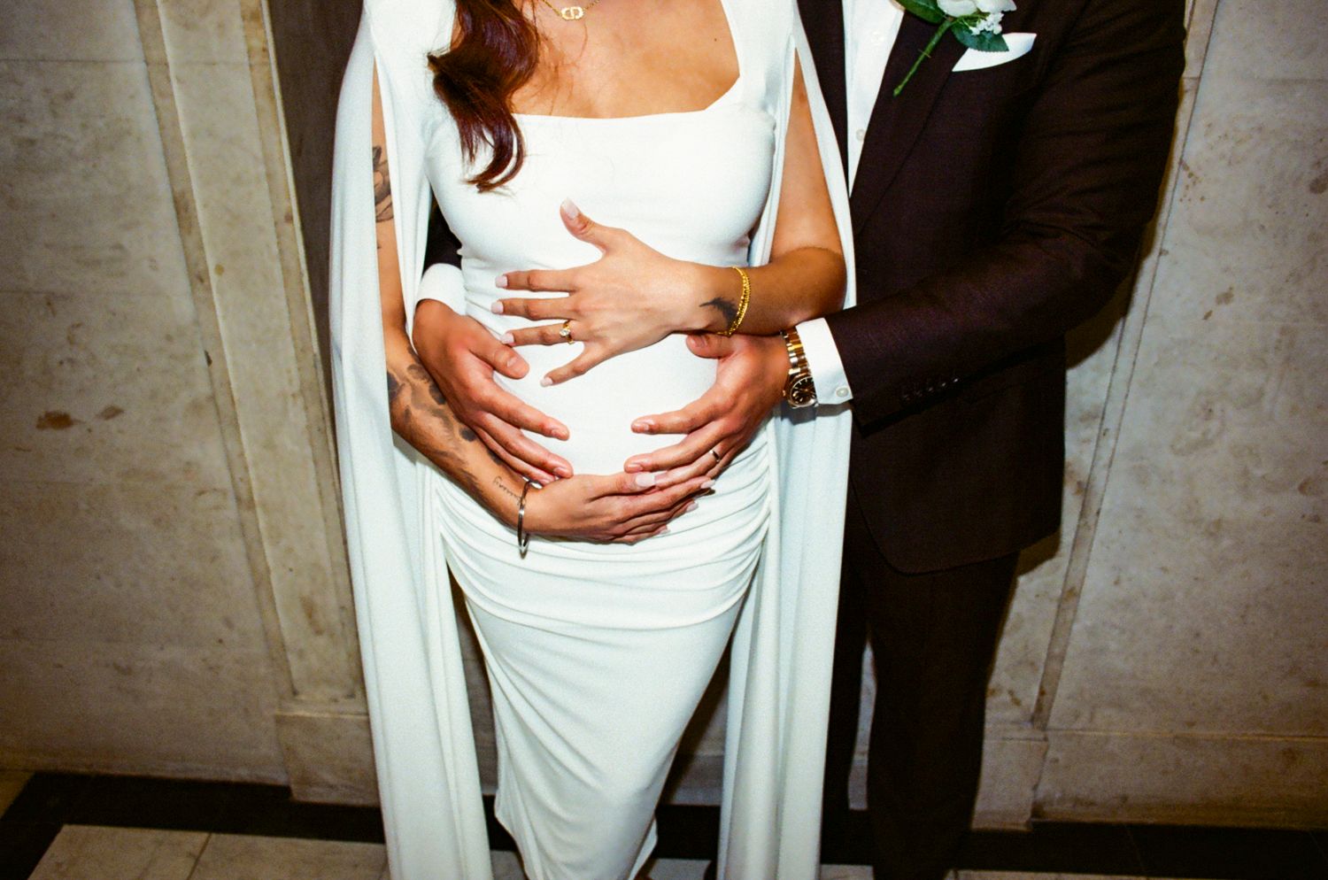 Intimate wedding portraits showing tender moments between the couple.
