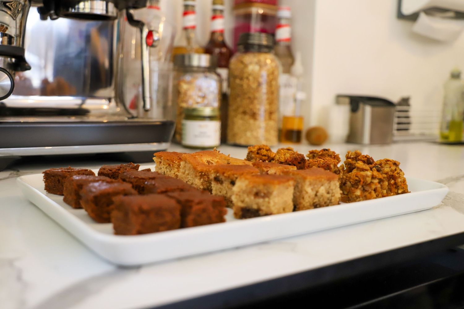 A Tray of edible tasters at an open day event.