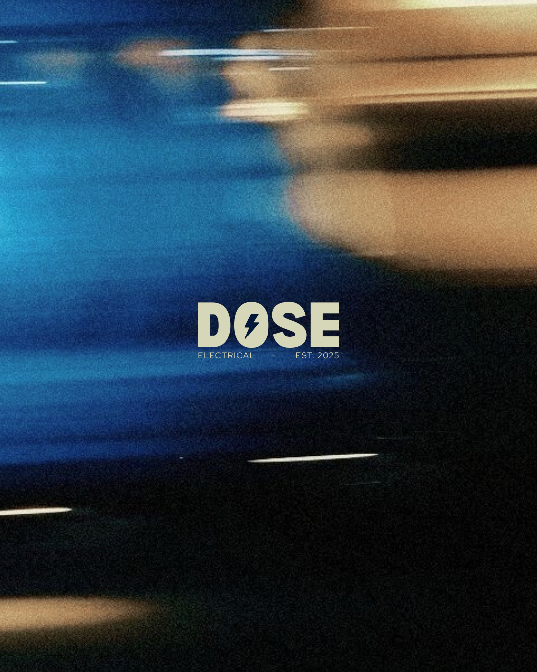 Text 'DOSE' displayed on blurred blue and beige background.