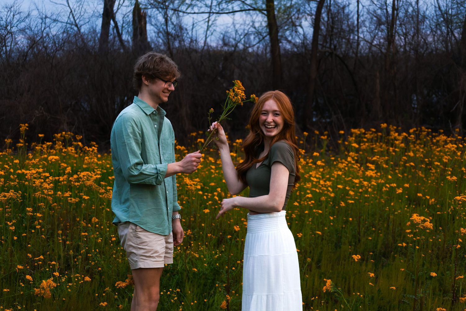 Couple with flowers
