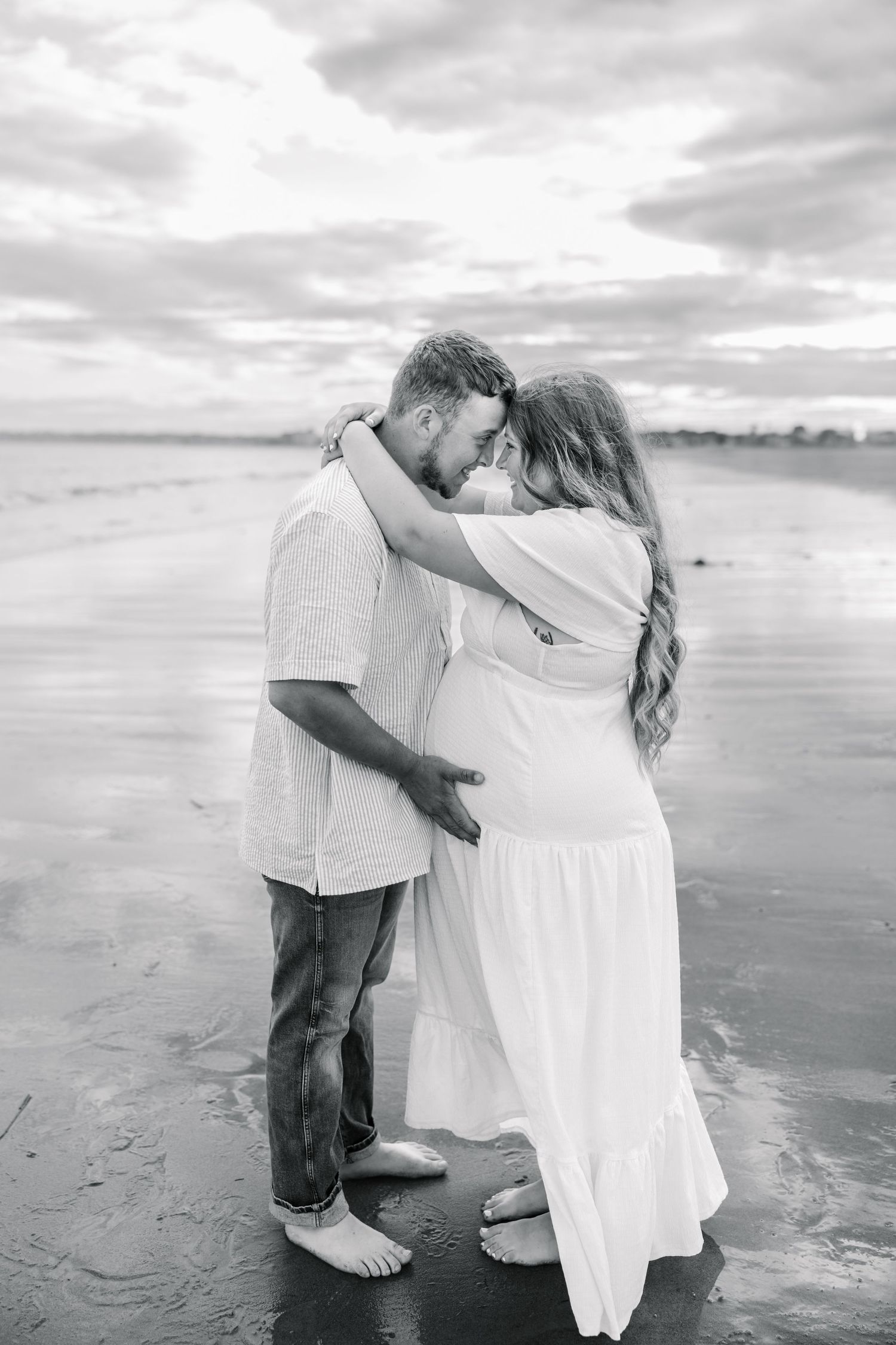 Black and White Maternity Photo
