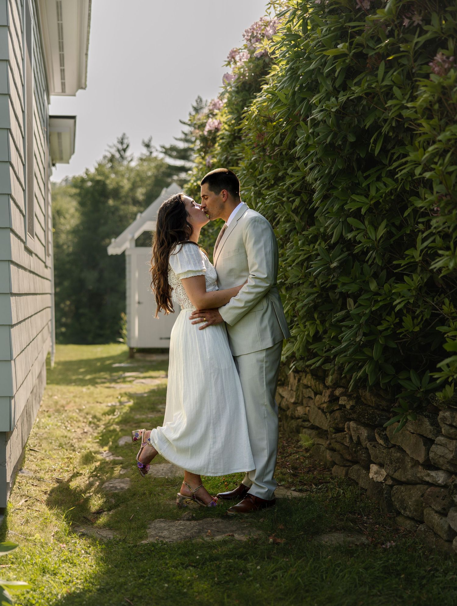 Editorial back yard wedding photography