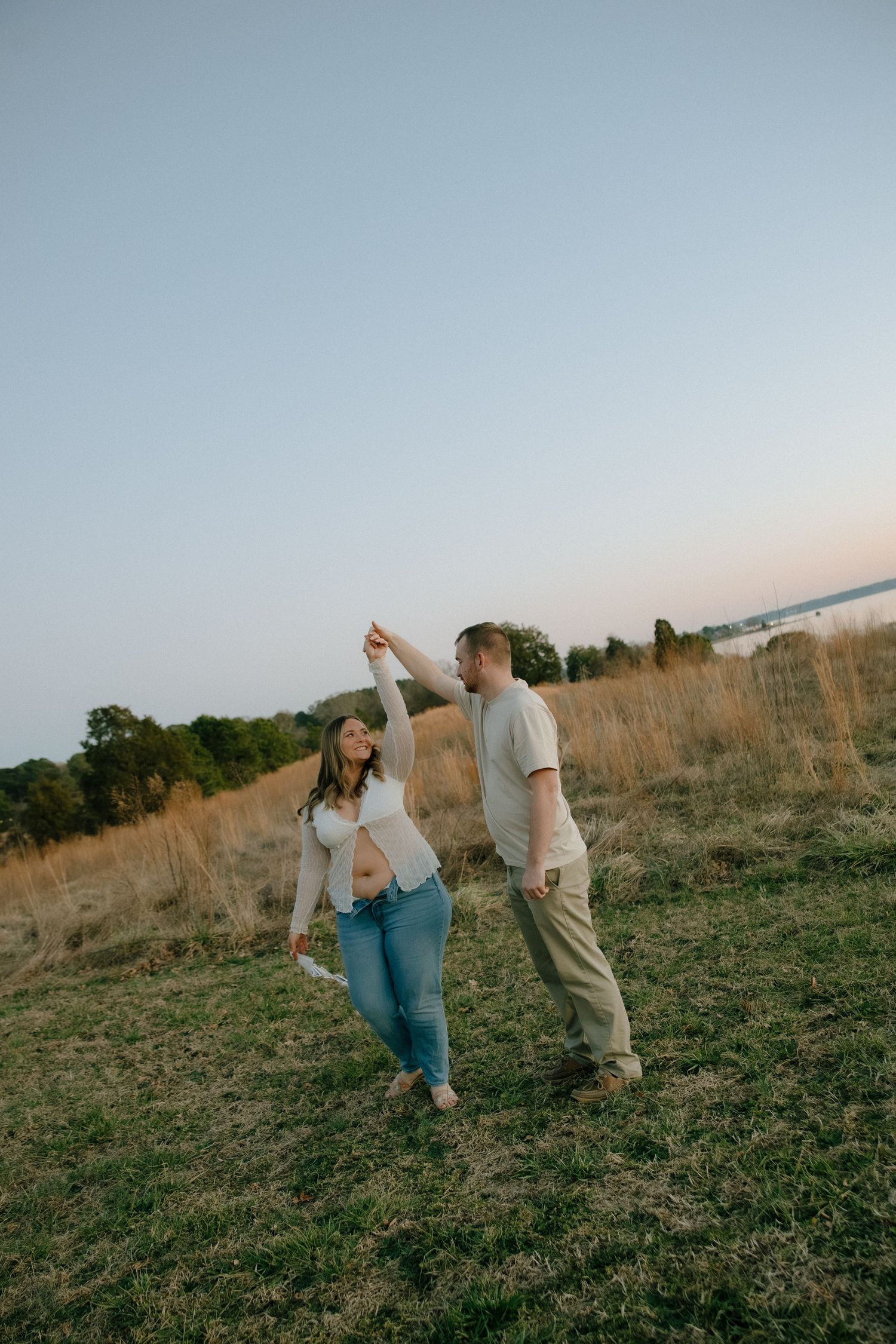 engagement photoshoot at machicomoco state park in spring in gloucester, va shot by virginia couples photographer