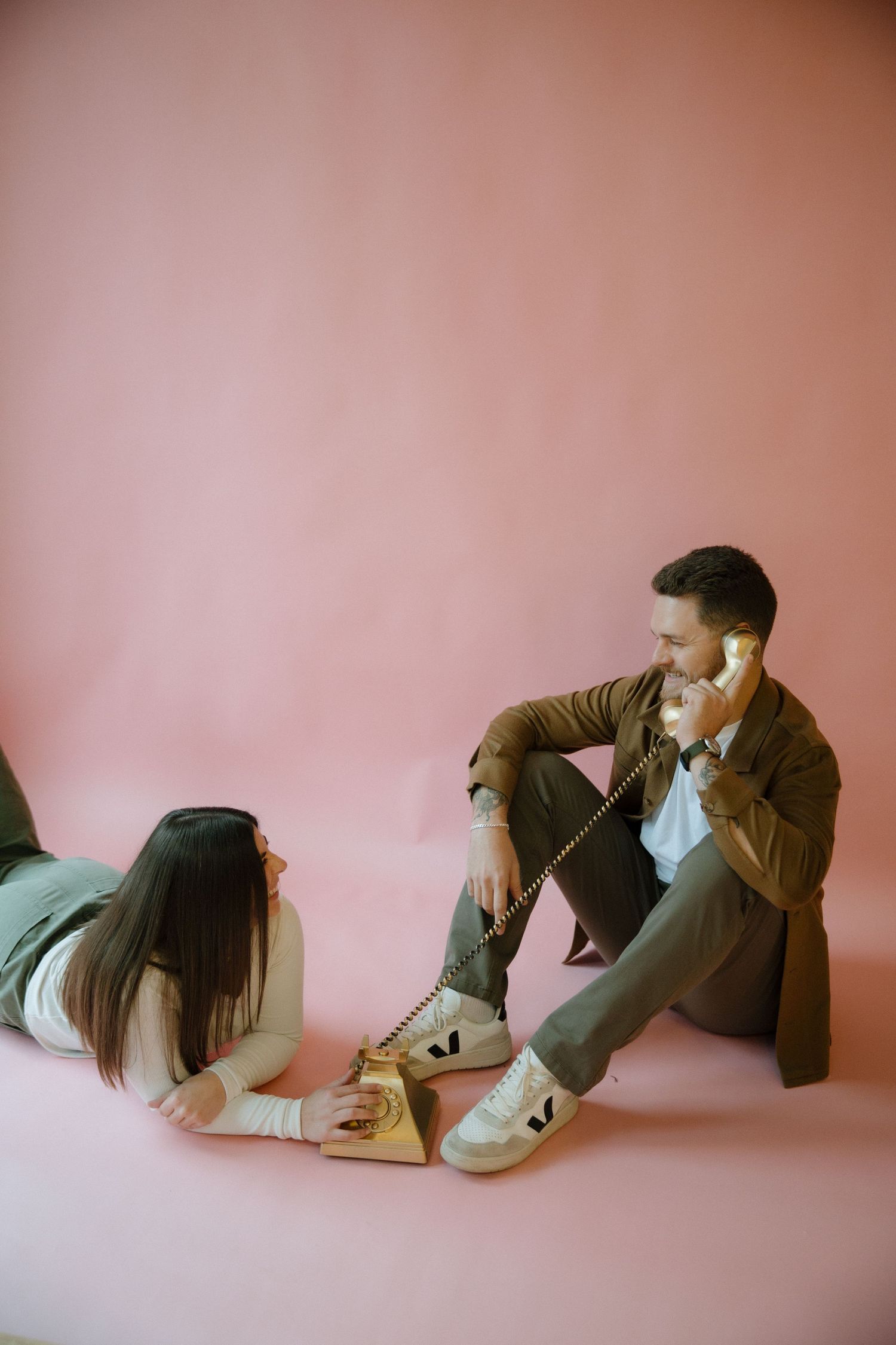 couples photoshoot captured by a virginia wedding and lifestyle photographer in a studio in richmond virginia
