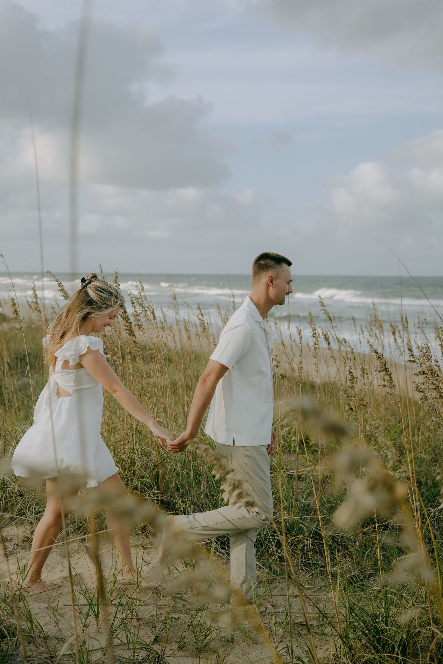 outfit inspo for beach engagement photoshoot shot in virginia beach by a virginia wedding and couples photographer