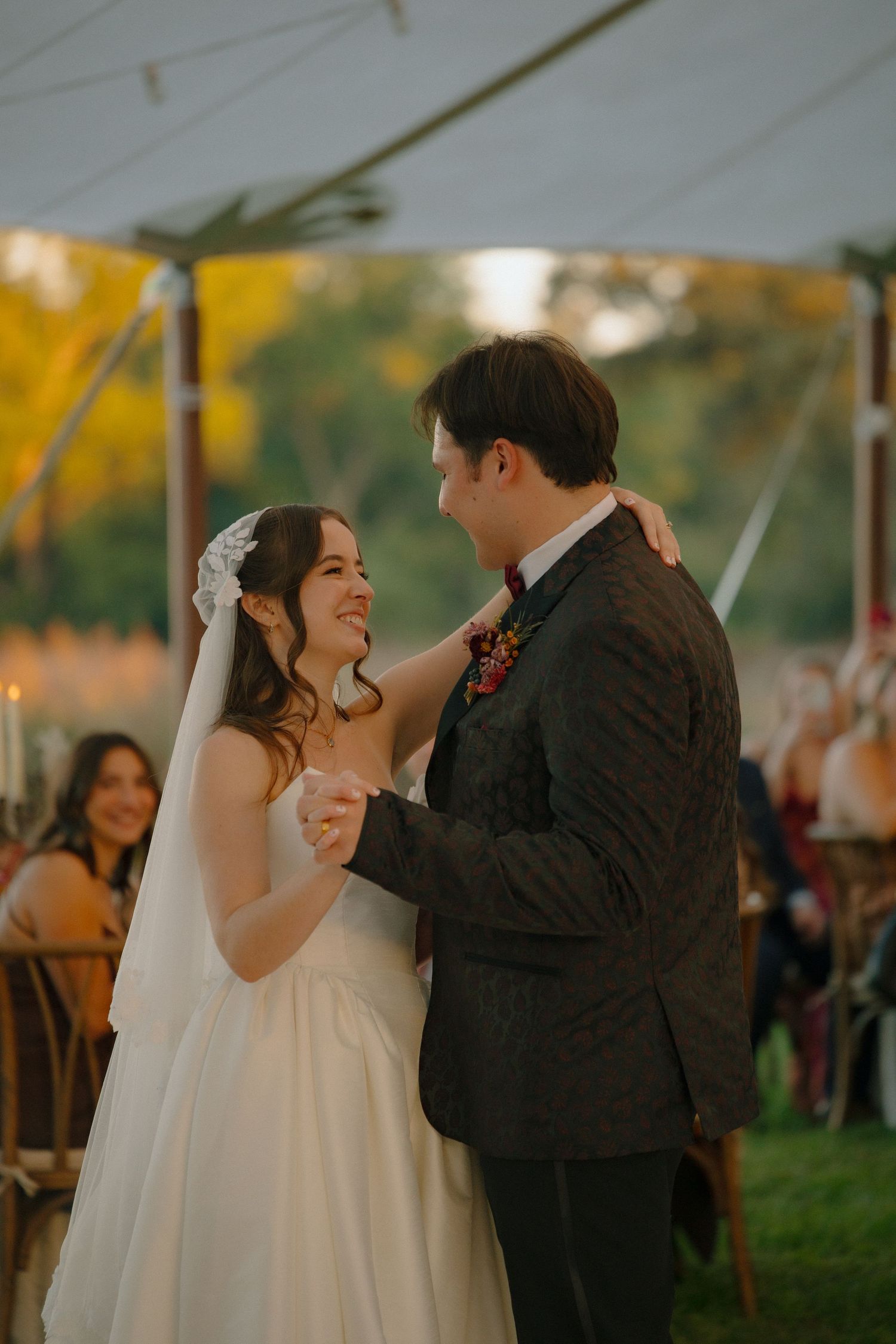 couples first dance at their outdoor wedding in Maryland captured by virginia wedding photographer