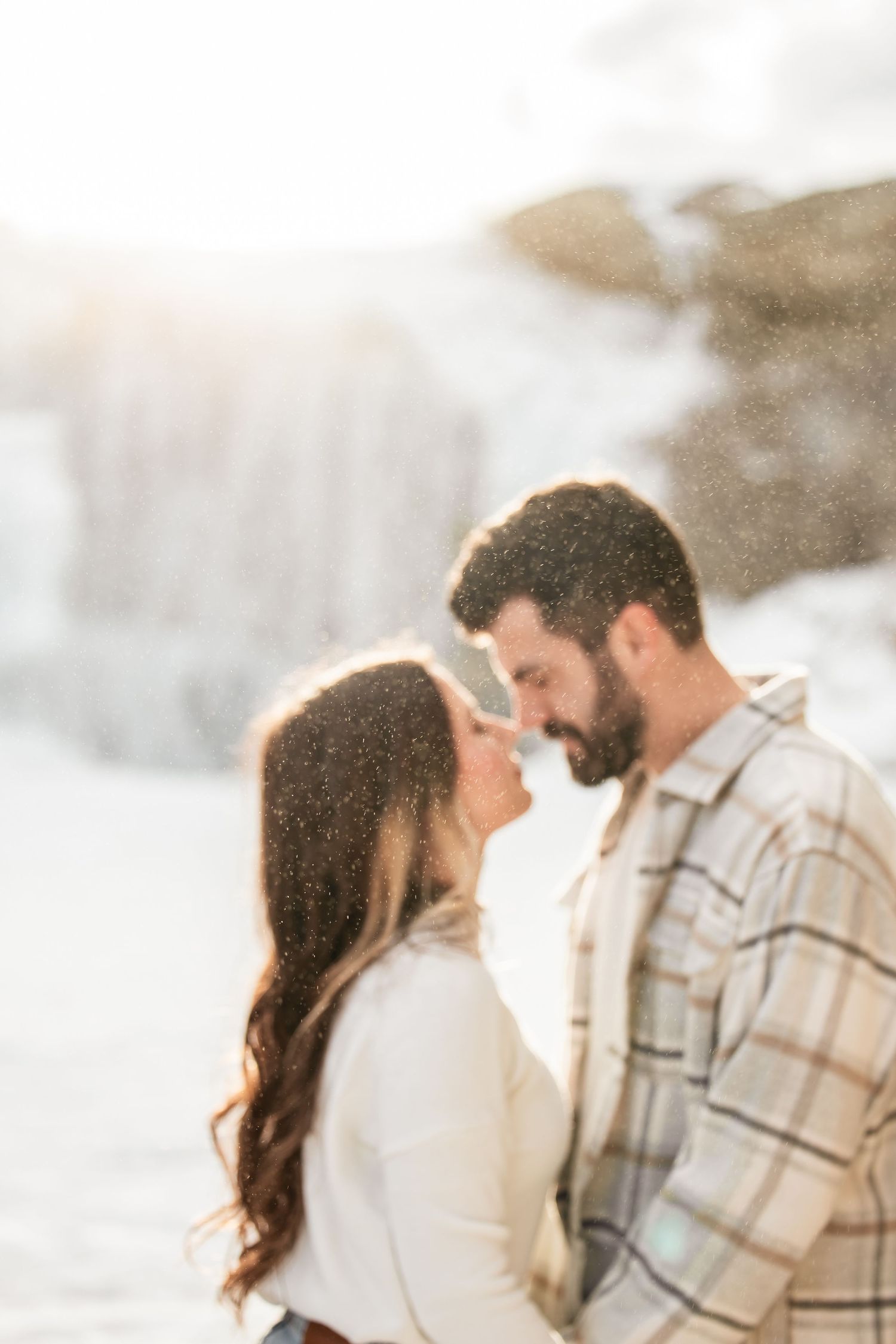 Couples touching noses together
