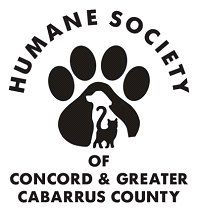 Logo for Humane Society of Concord & Greater Cabarrus County featuring paw print design.