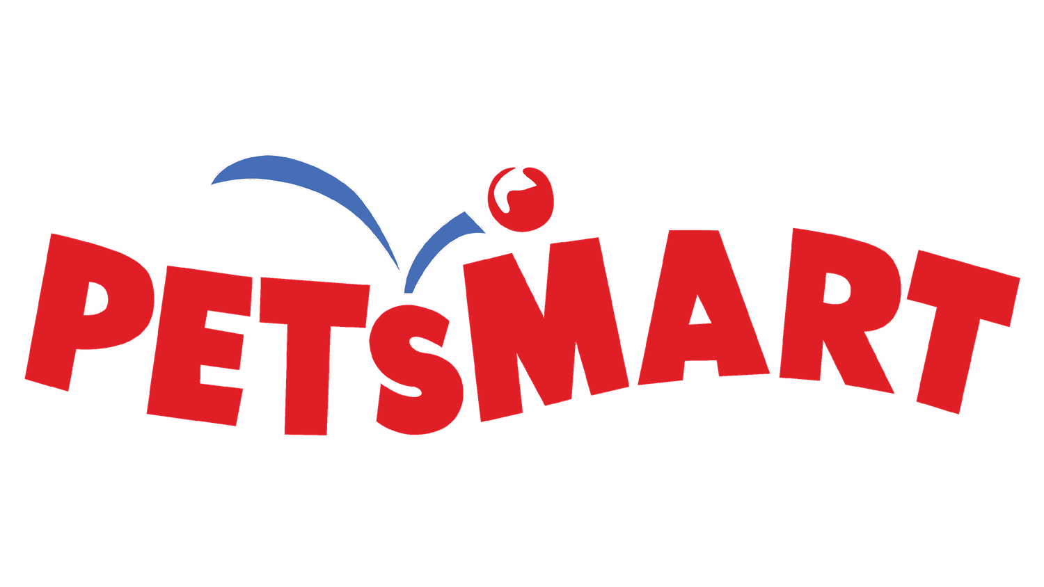 The red PetSmart logo with blue swoosh and small red dot design element.