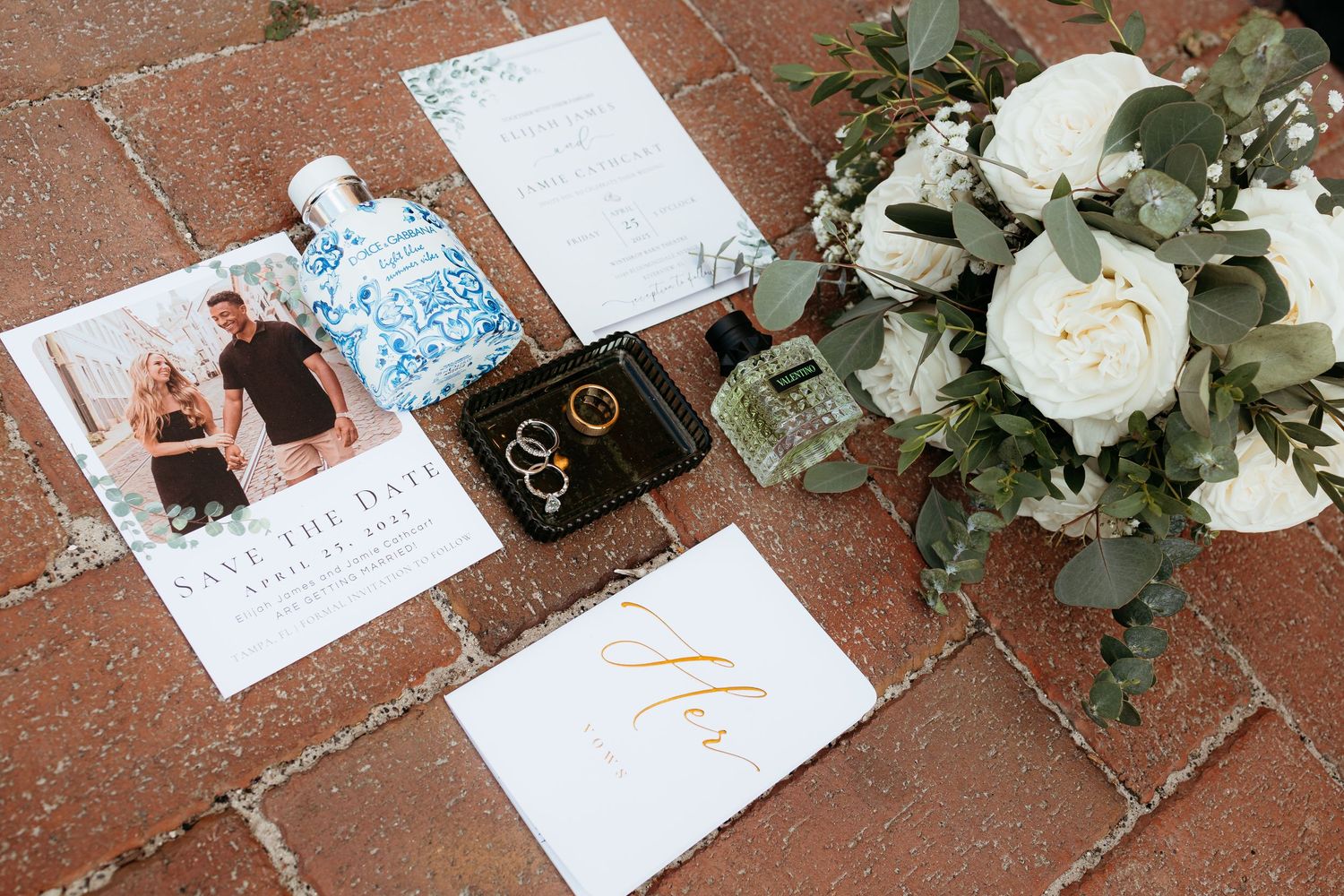 Wedding flat-lay from a Tampa wedding