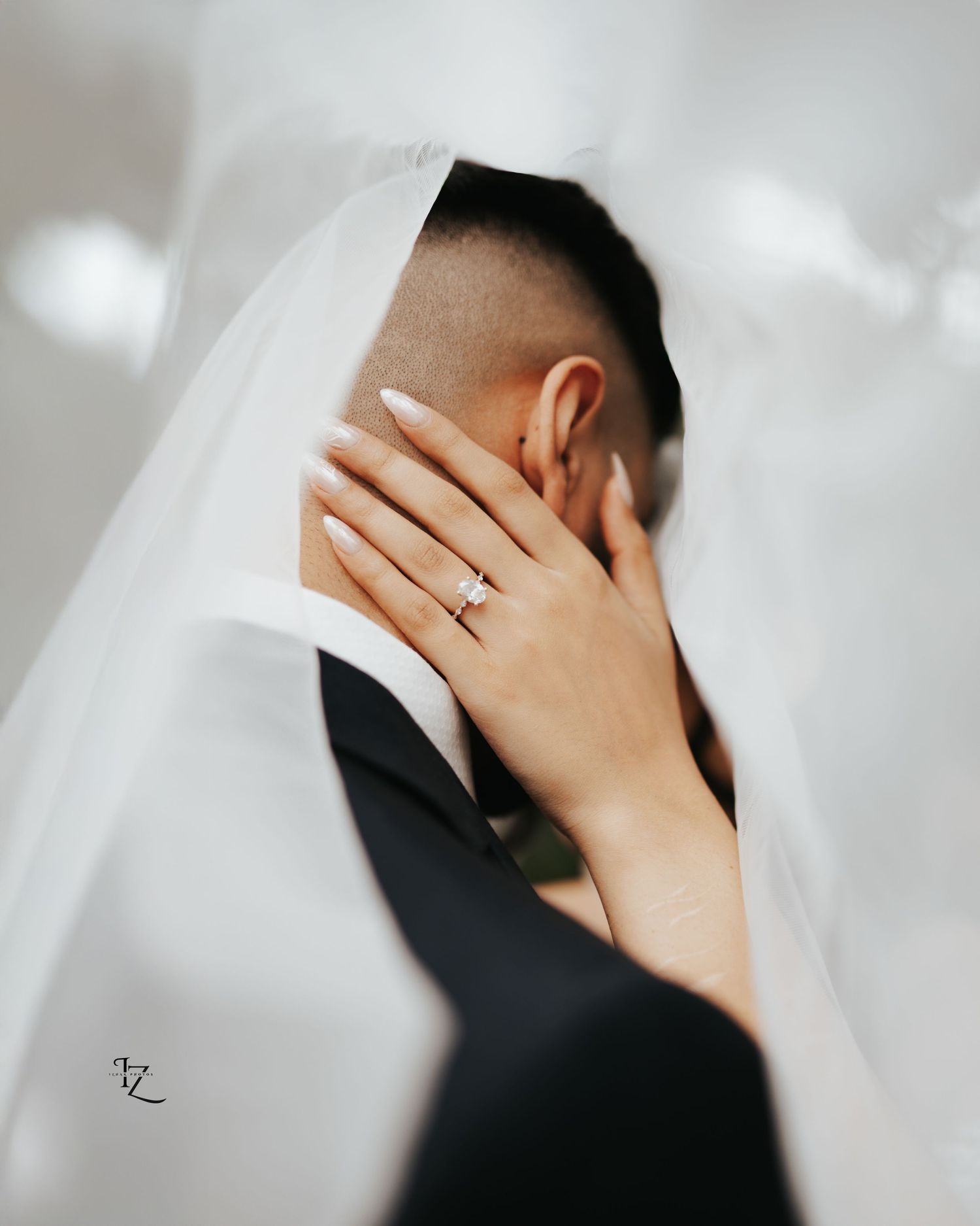 close of beautiful girl's hand on her e-shoot . showing her wedding ring in toronto