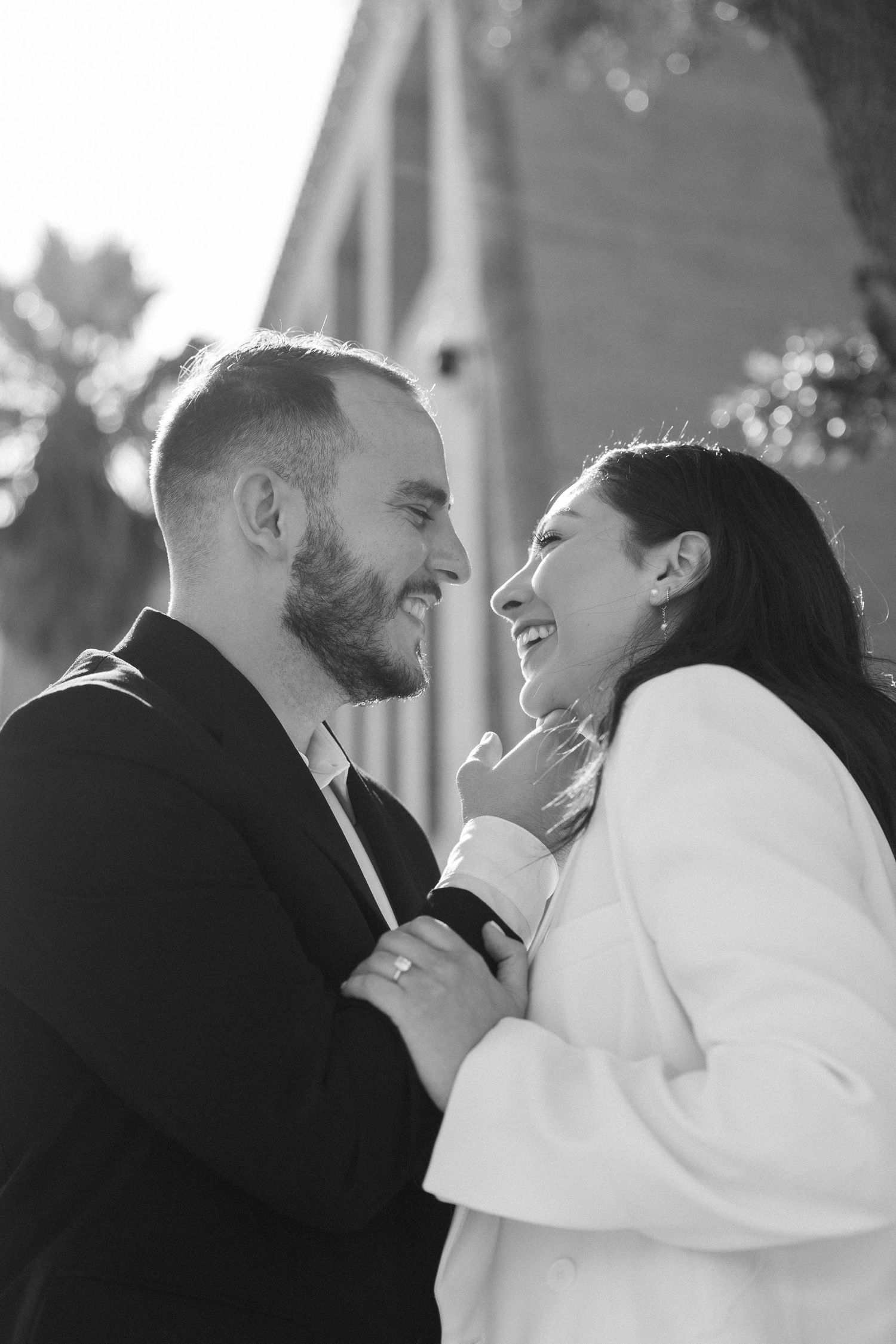Romantic black and white sequence of a couple sharing an intimate moment.
