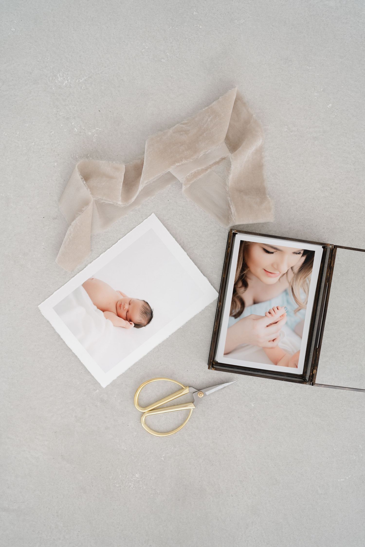 luxury newborn photography artwork in Clarksville TN studio