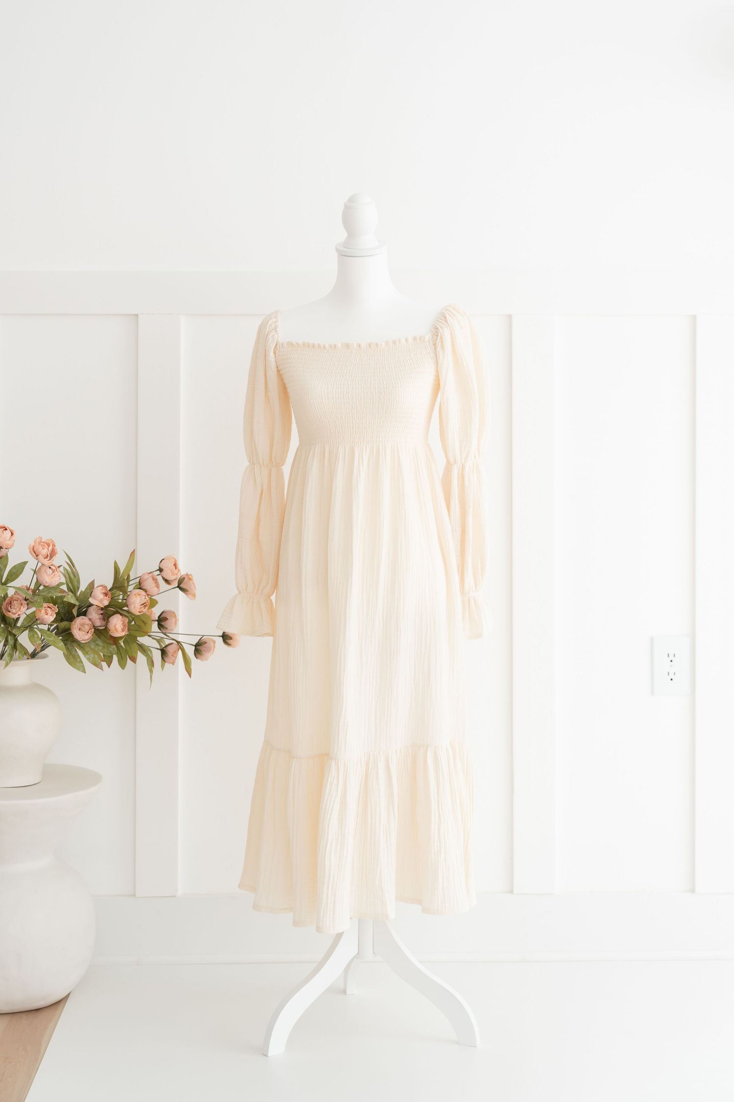 soft, flowing maternity gown available for Clarksville TN photo sessions
