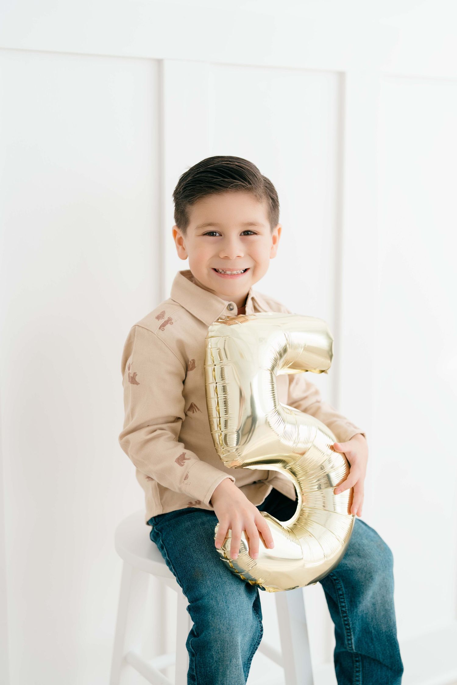 child portrait session in Clarksville TN studio with neutral tones