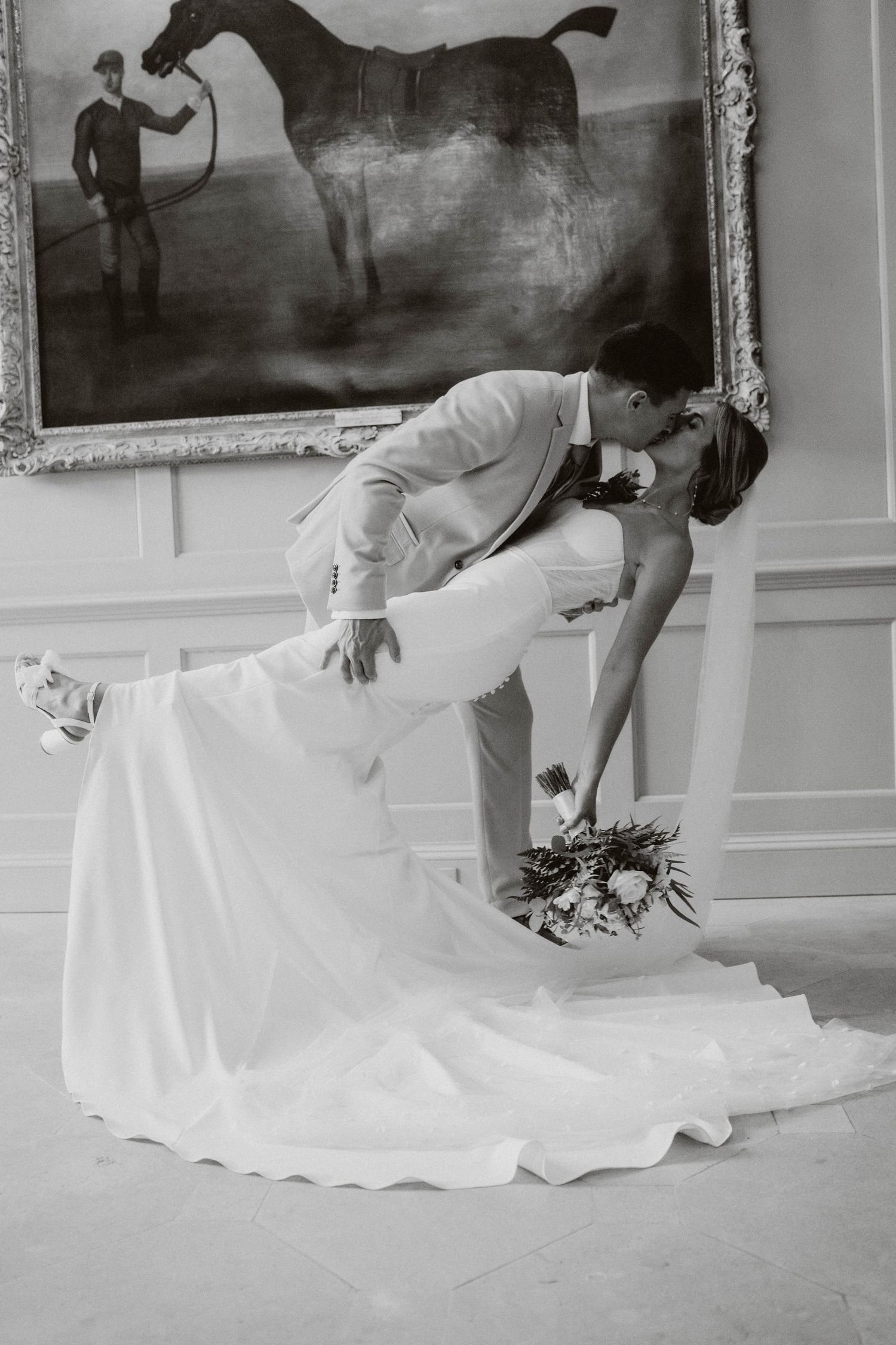 bride and groom posing at Shilstone House, Devon wedding photographer Capture You Photography