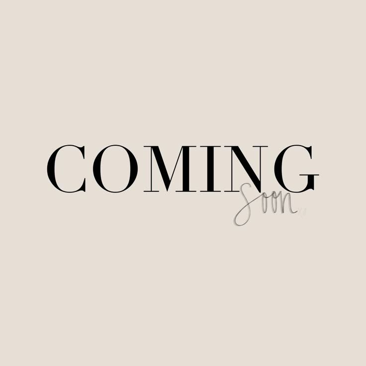 Elegant typography displaying 'COMING soon' text in black against a light beige minimal background.