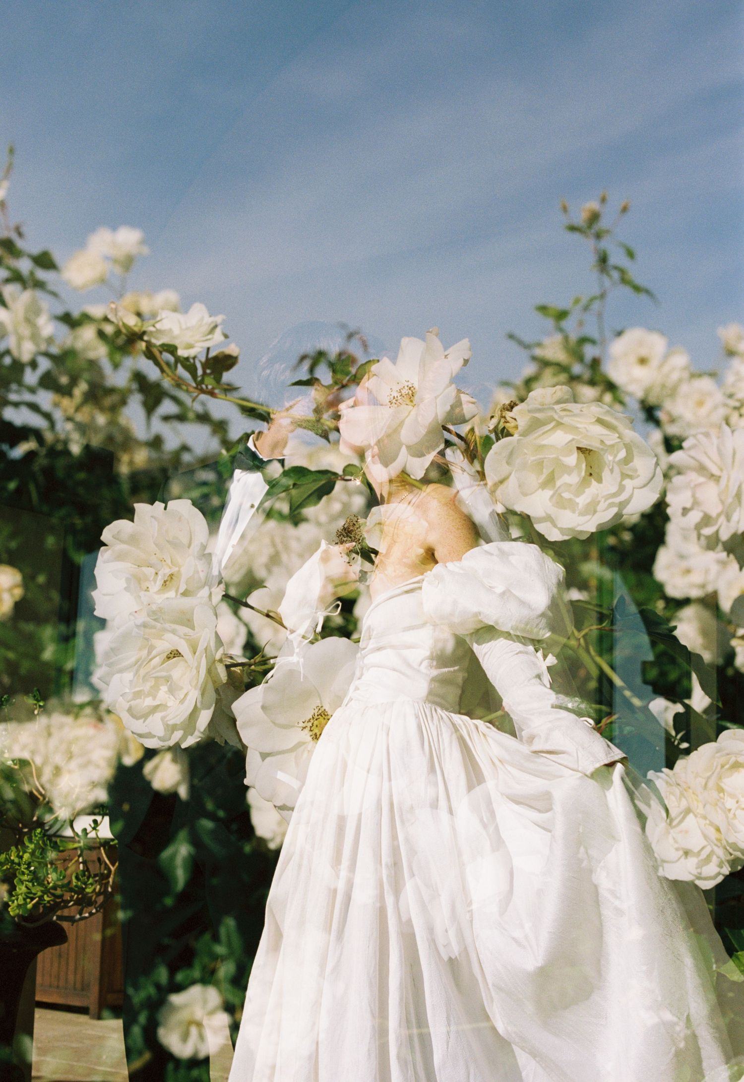 Documentary wedding photo of couple photographed on 35mm film