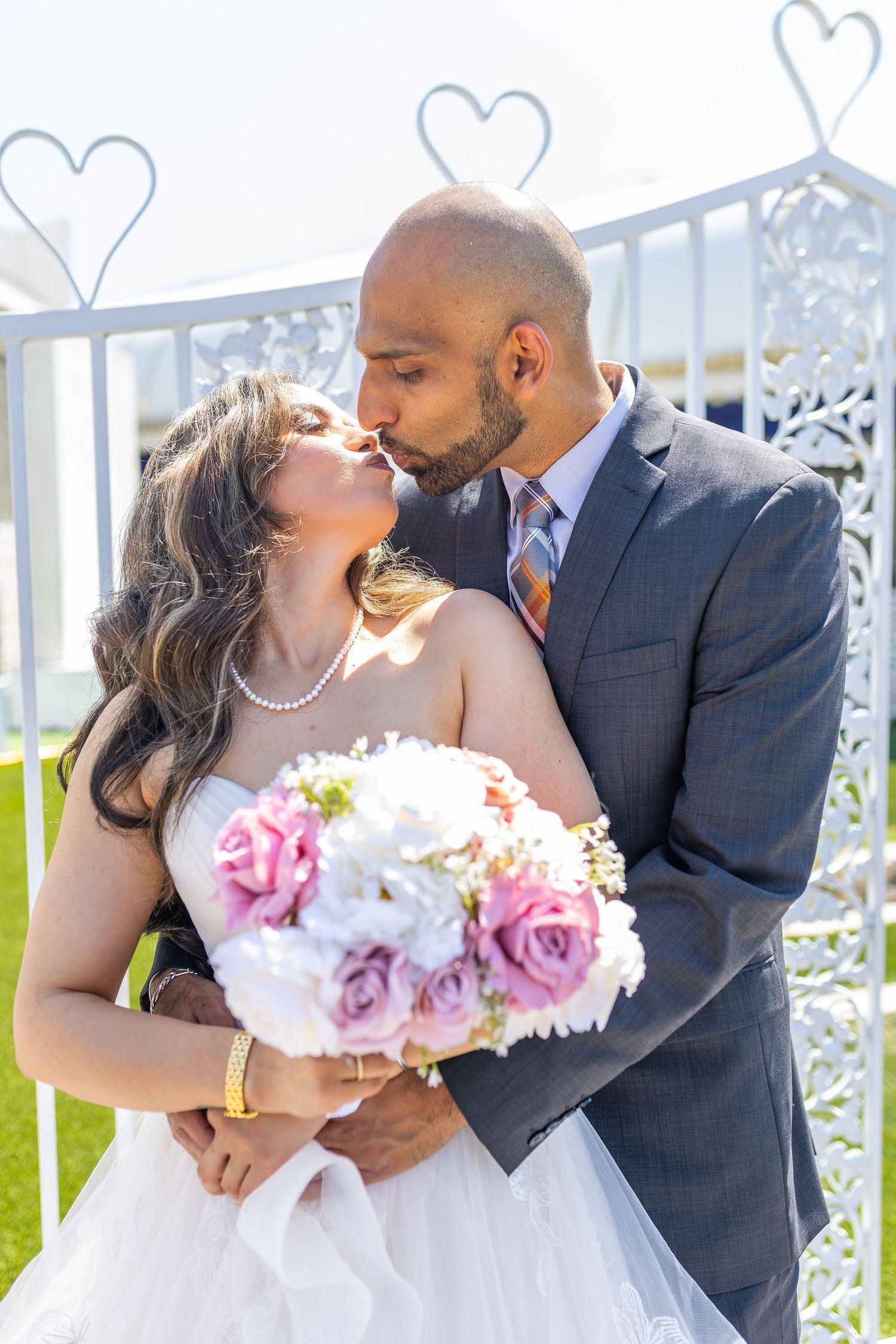 Bride and groom exchanging vows at the Little White chapel in downtown Las Vegas- intimate wedding and elopement photographer