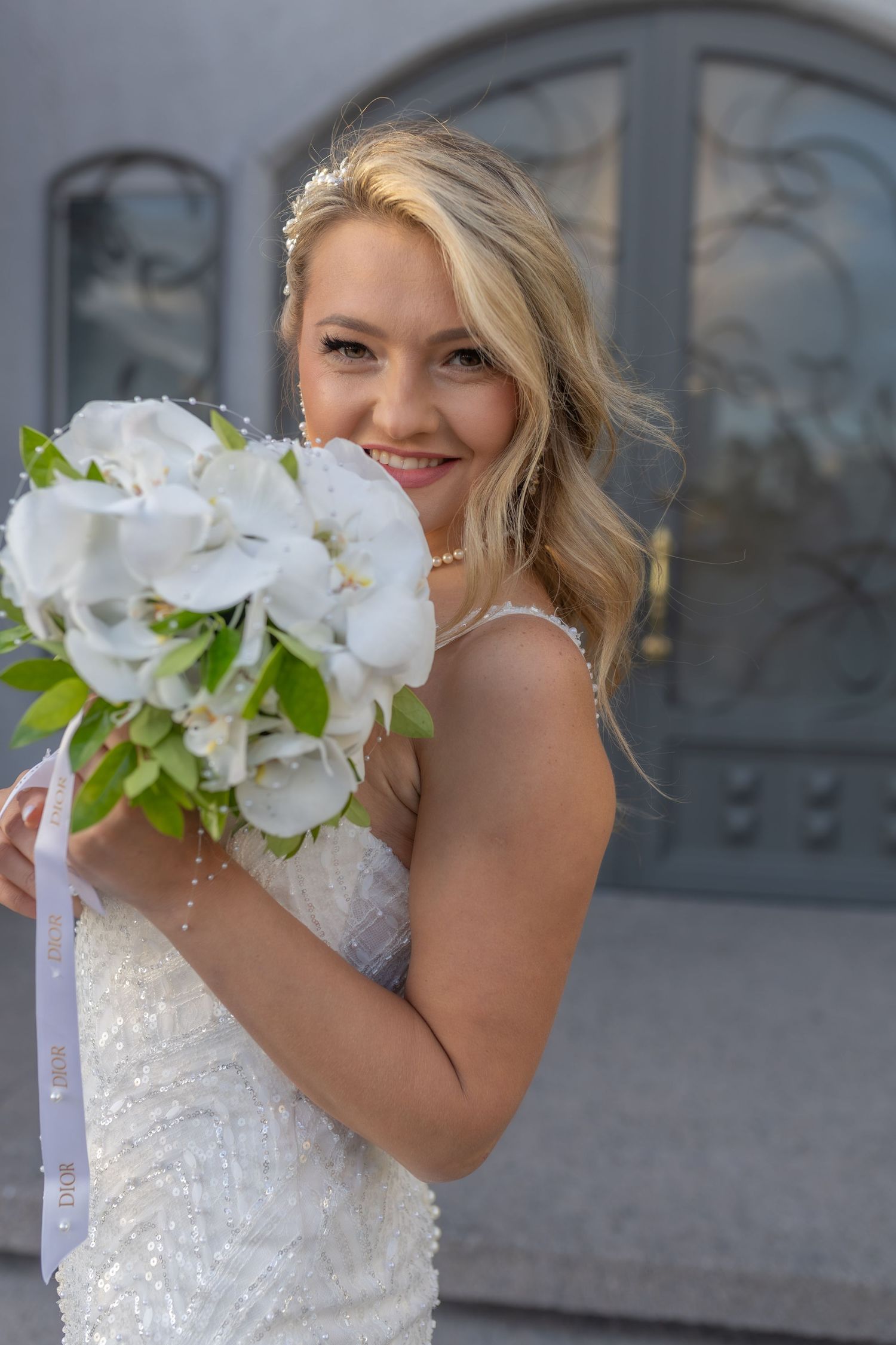 Bride and groom eloping at the Chapel of the Flowers in Las Vegas-Las Vegas wedding and elopement photographer