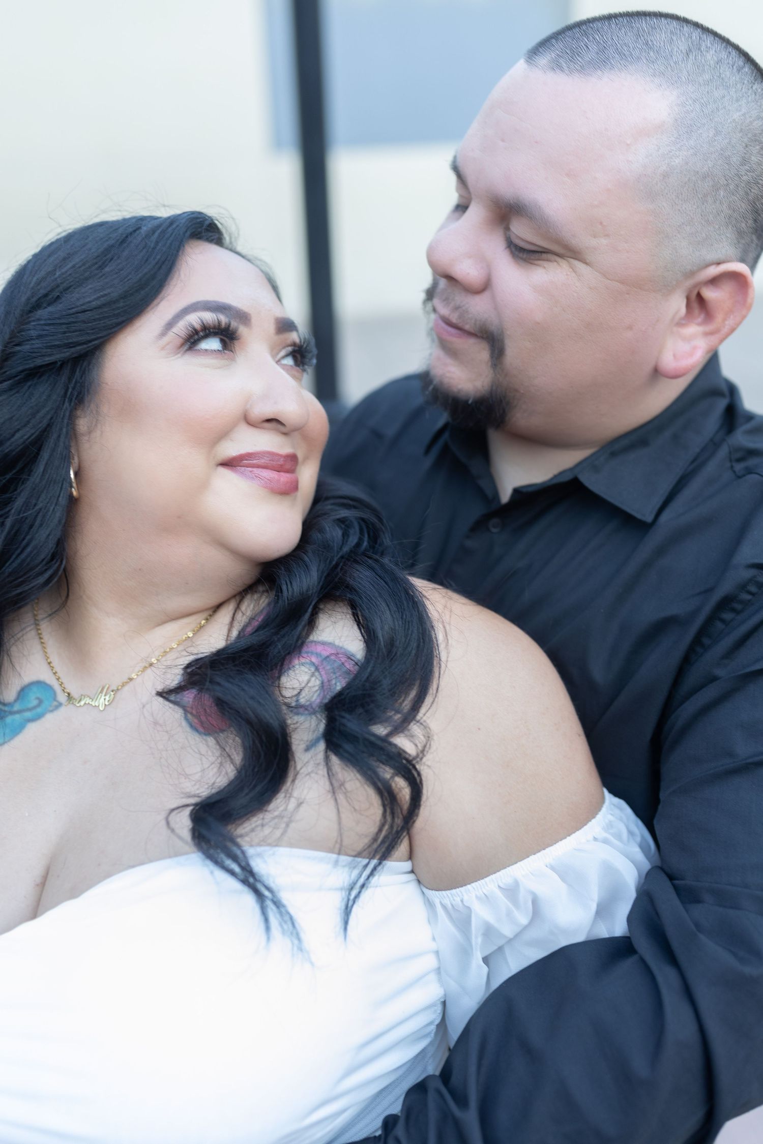 Couples eloping under neon lights on Fremont Street-Las Vegas photographer