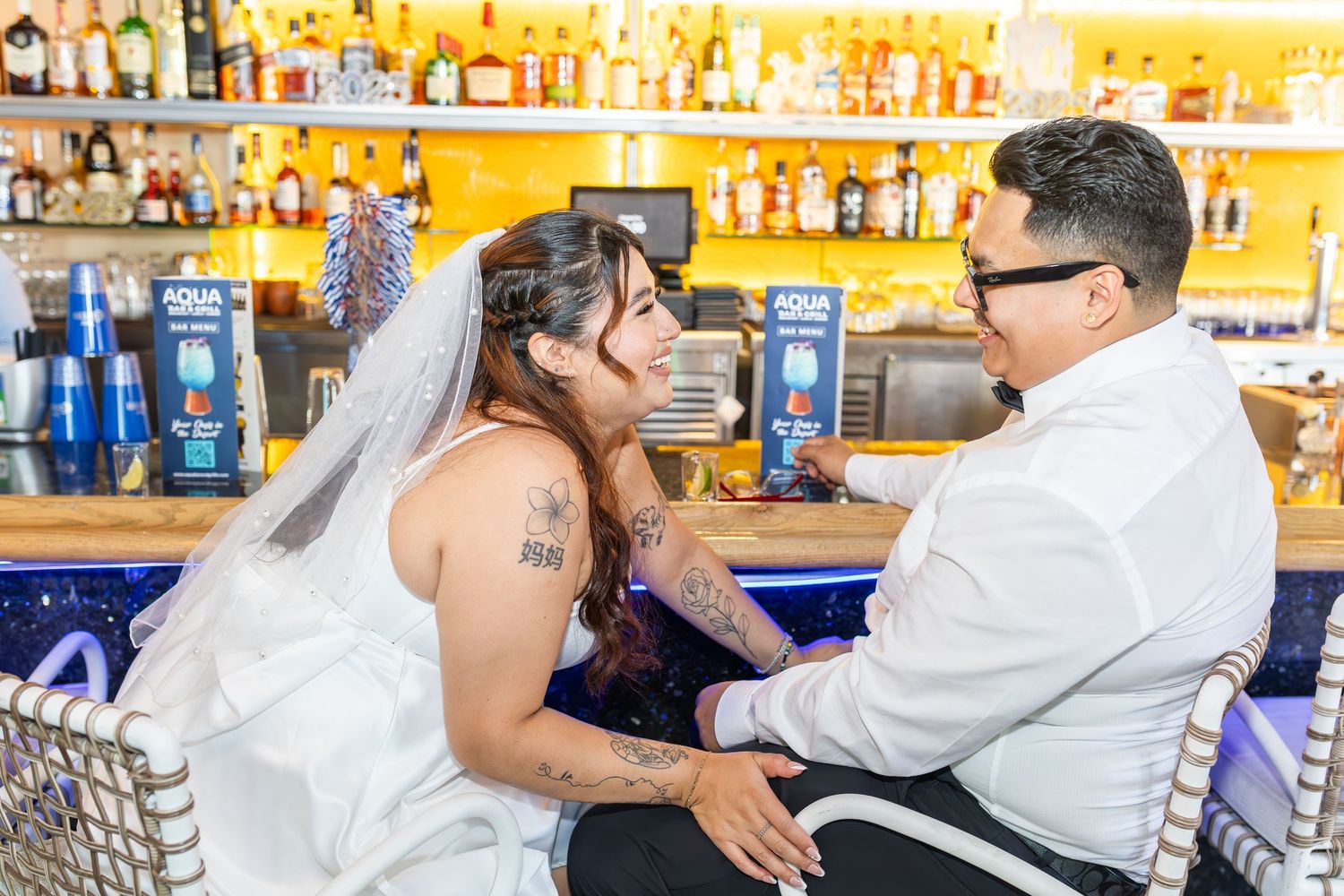 Bride and groom exchanging vows at the Little White chapel in downtown Las Vegas- intimate wedding and elopement photographer