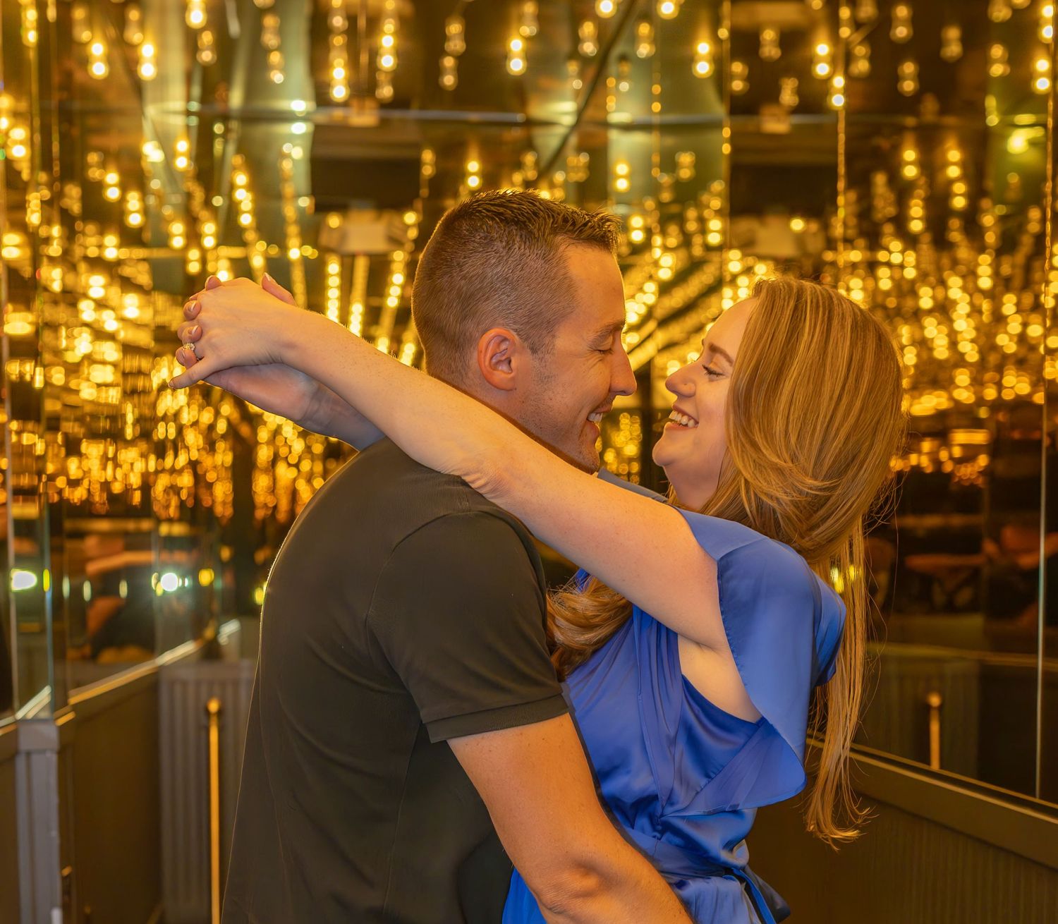 Couples eloping under neon lights on Fremont Street-Las Vegas photographer