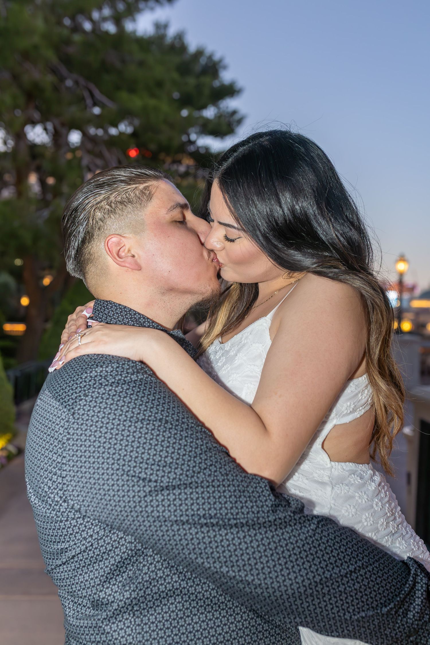 Special, surprise proposal at the Bellagio Fountains in Las Vegas-Las Vegas based photographer