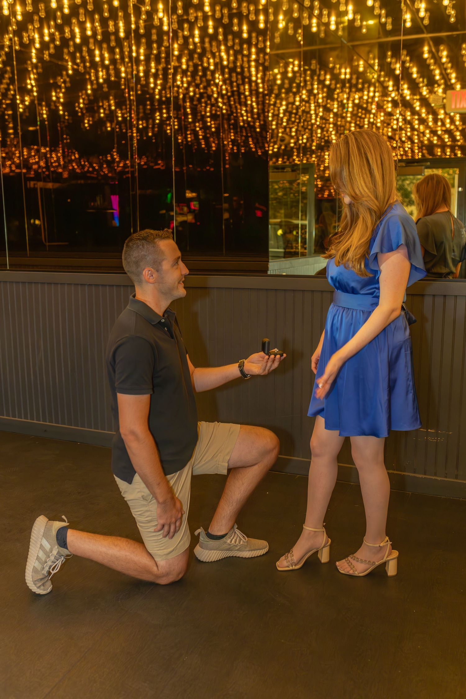 Couples eloping under neon lights on Fremont Street-Las Vegas photographer
