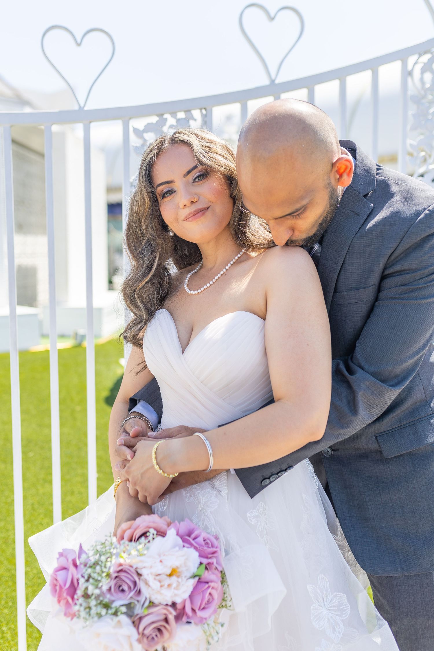 Bride and groom exchanging vows at the Little White chapel in downtown Las Vegas- intimate wedding and elopement photographer