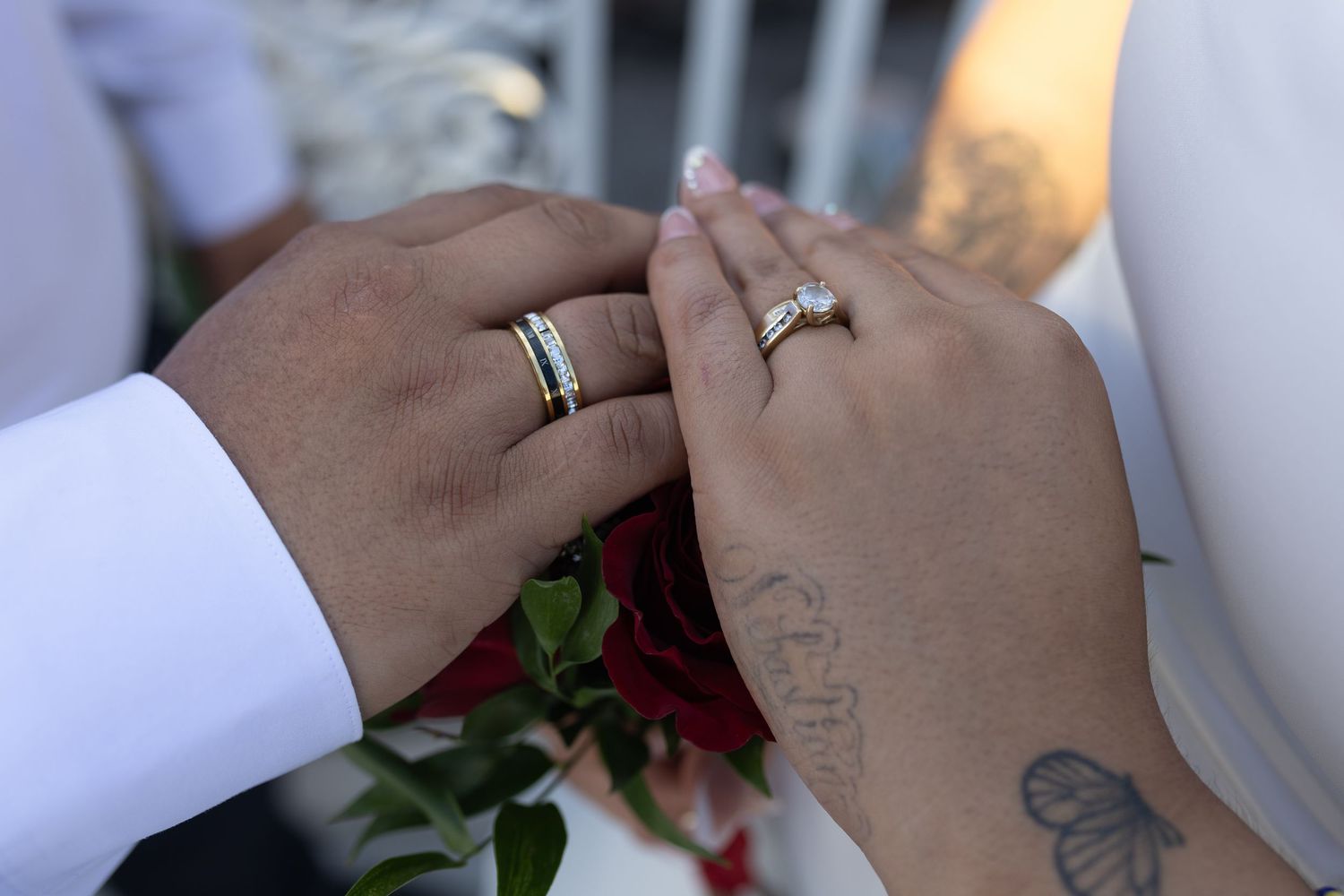 Bride and groom exchanging vows at the Little White chapel in downtown Las Vegas- intimate wedding and elopement photographer