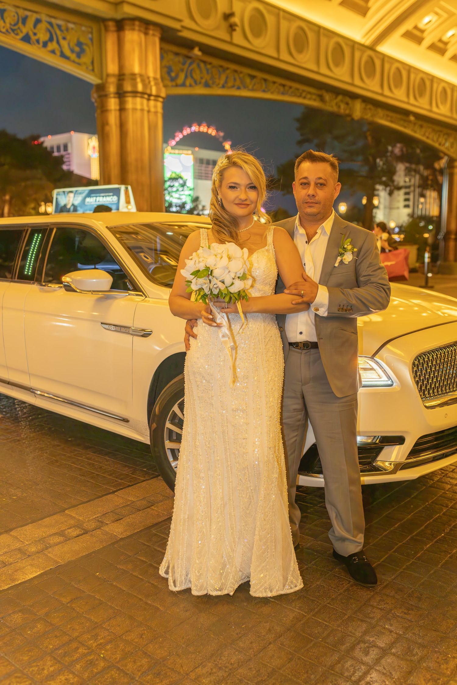 Bride and groom celebrating their elopement at the Las Vegas Bellagio-Las Vegas photographer